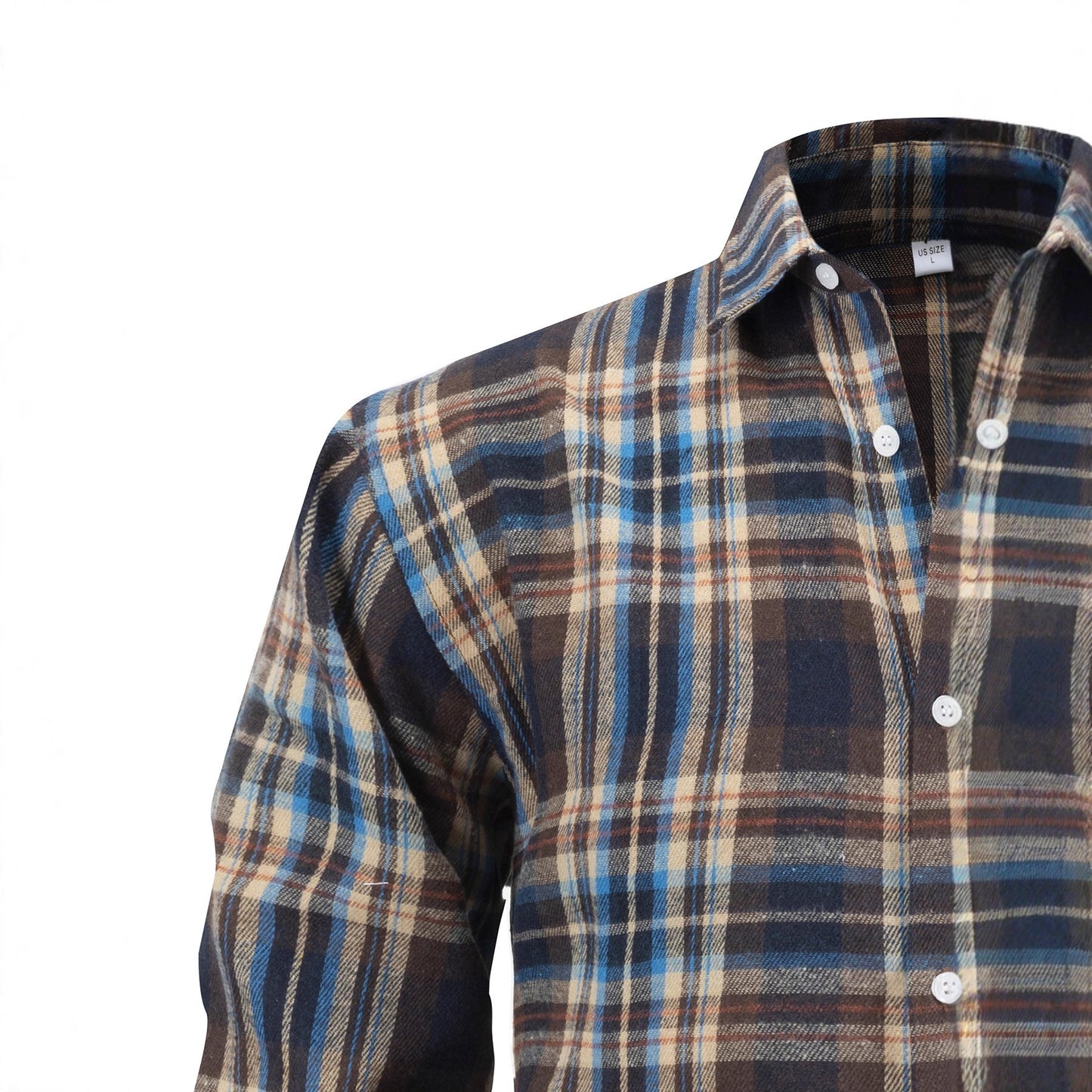 Kariertes Herren Flanellhemd Warm Elegant