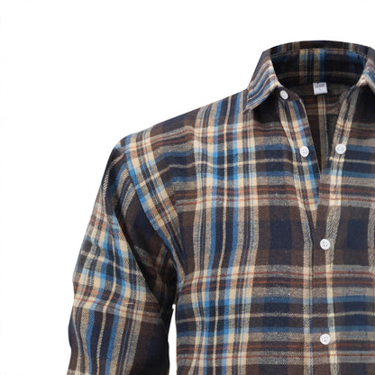 Kariertes Herren Flanellhemd Warm Elegant