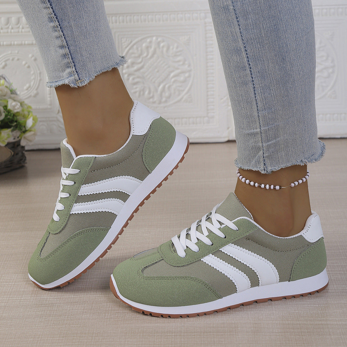 Damen Sneaker Retro-Style atmungsaktiv Sportlich