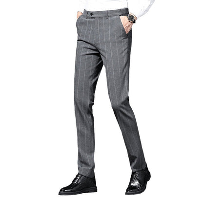 Elegante Herren Anzughose Streifen Slim Fit