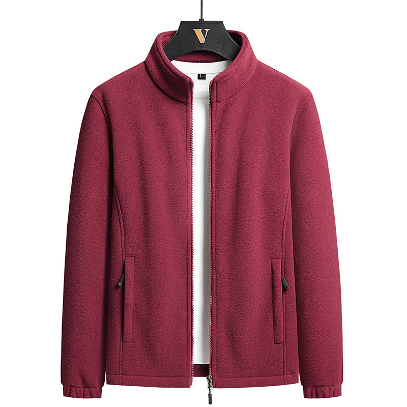 Herren Fleecejacke Warm Hochkragen mit Taschen