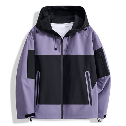 Herren Funktionsjacke atmungsaktiv verstellbare Kapuze Waterproof