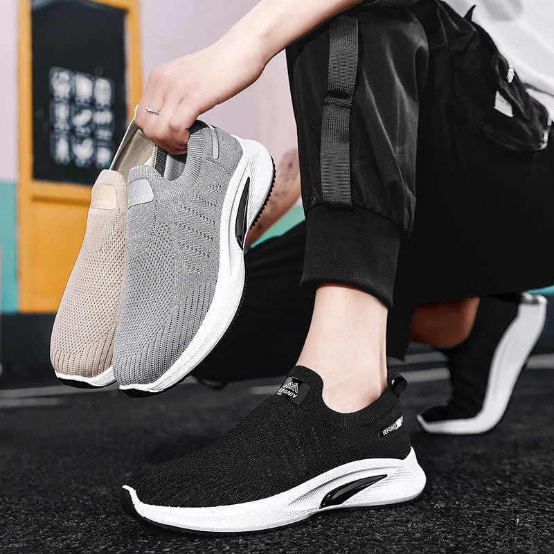 Damen Sneaker Bequem Atmungsaktiv Strick Obermaterial