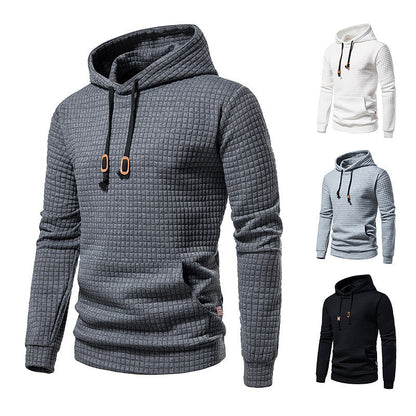 Herren Kapuzenpullover Modern Strukturiert Grau - BerlinGlamour