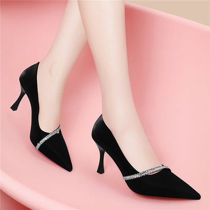 Elegante Damen Pumps mit Strasssteinen High Heel