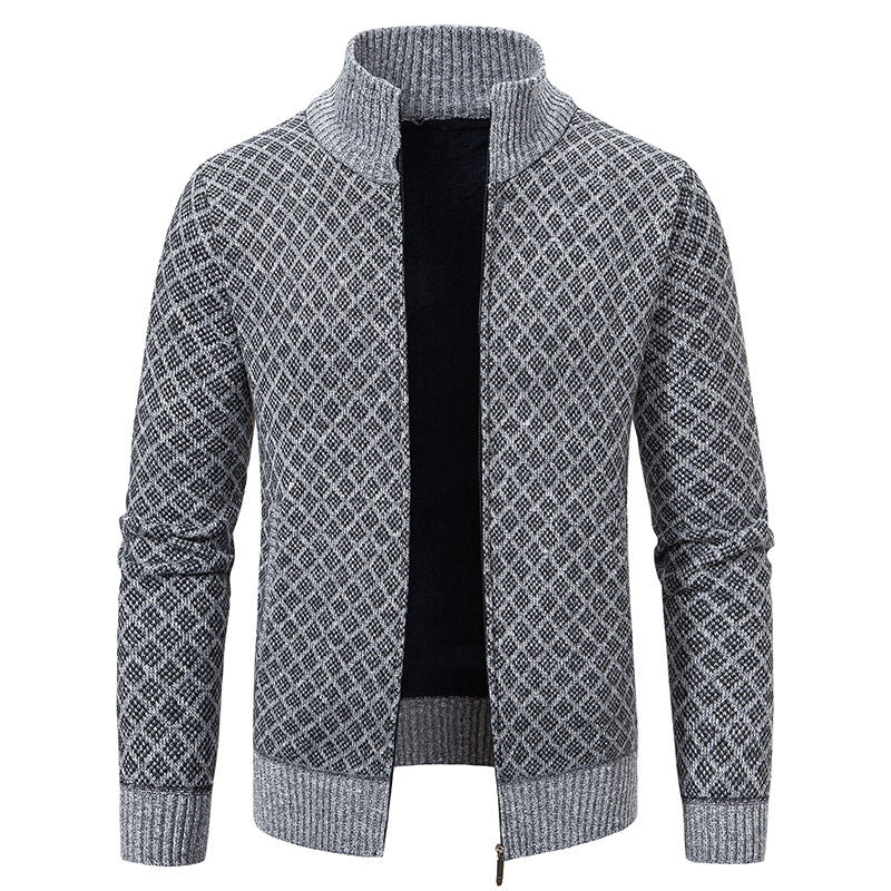Herren Strickblazer Modern mit Muster und V-Ausschnitt