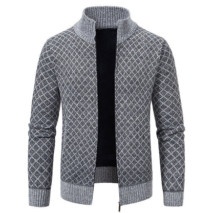 Herren Strickblazer Modern mit Muster und V-Ausschnitt