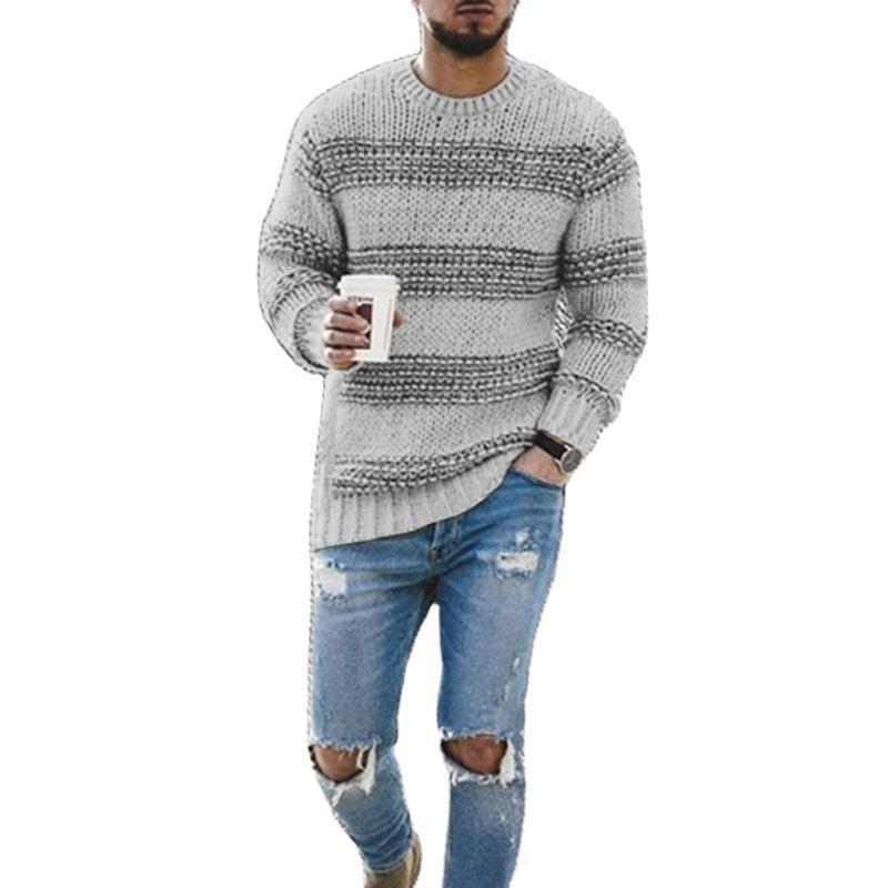 Herren Strickpullover Modern Strukturiert Geschnürt