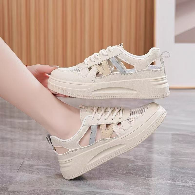 Damen Sneaker Atmungsaktiv Chunky Schuhe Mit Cut-Out-Design