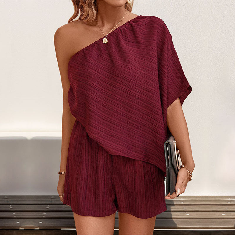 Damen Jumpsuit Asymmetrisch Lässig Trendy Abendkleid