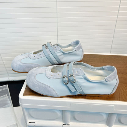 Damen Schnürschuhe Elegante Doppelriemen Schuhe Modern