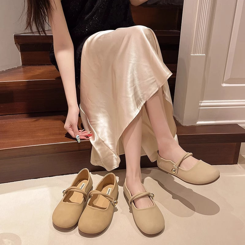 Damen Ballerinas mit Riemchen und weicher Sohle KomfortSchuhe