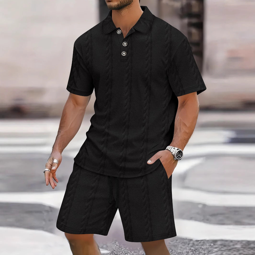 Herren Kurzarmhemd und Bermuda Set atmungsaktiv Casual