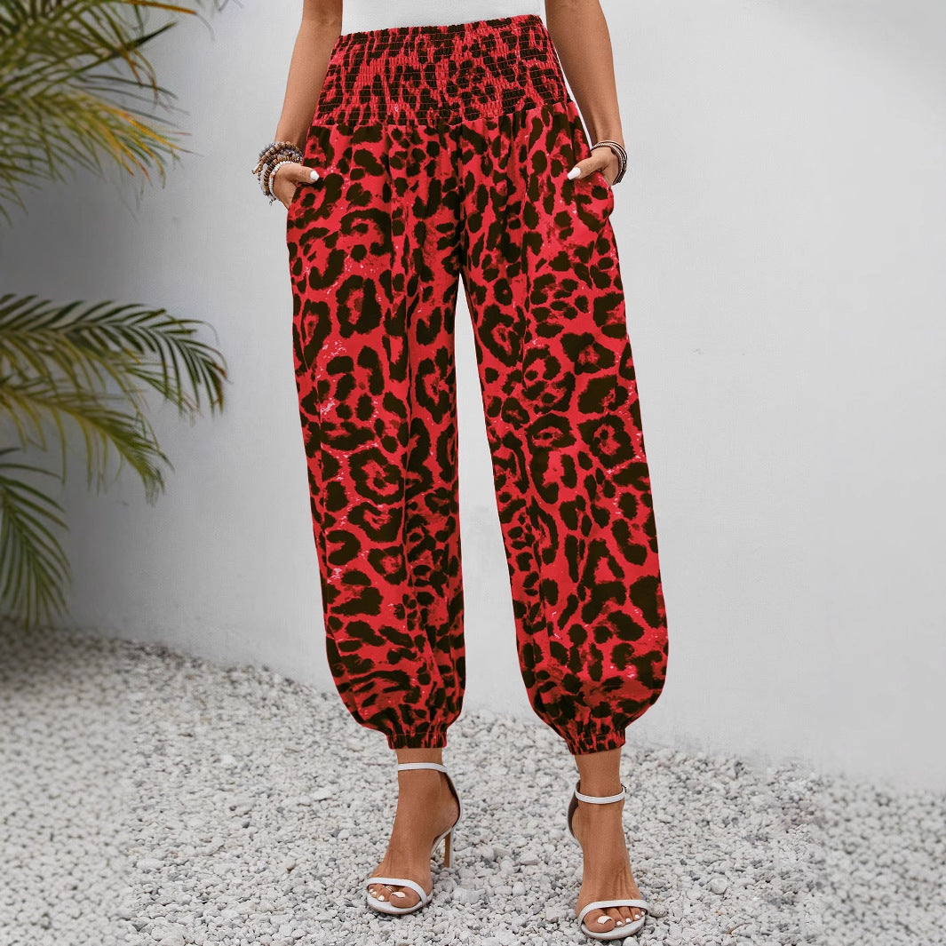 Weite Damen-Hosen Leopardenmuster Trendy Elegant