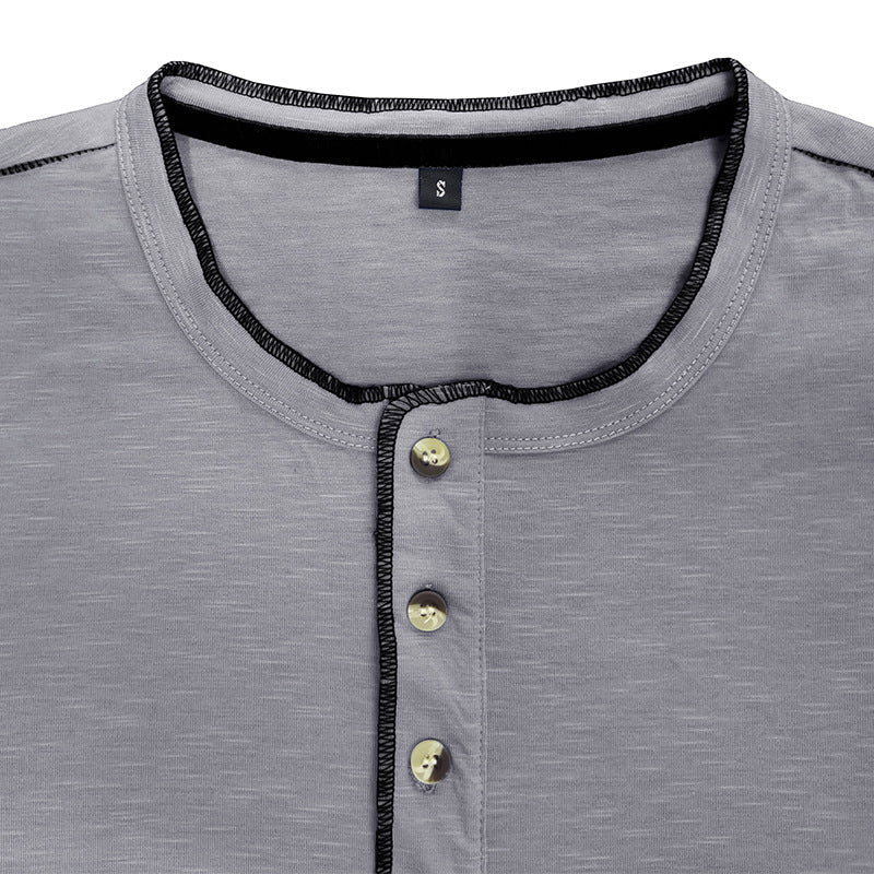 Herren Langarmshirt Komfortabel Mit Knöpfen Modern