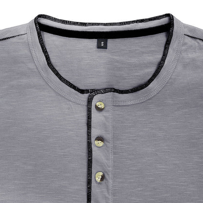 Herren Langarmshirt Komfortabel Mit Knöpfen Modern