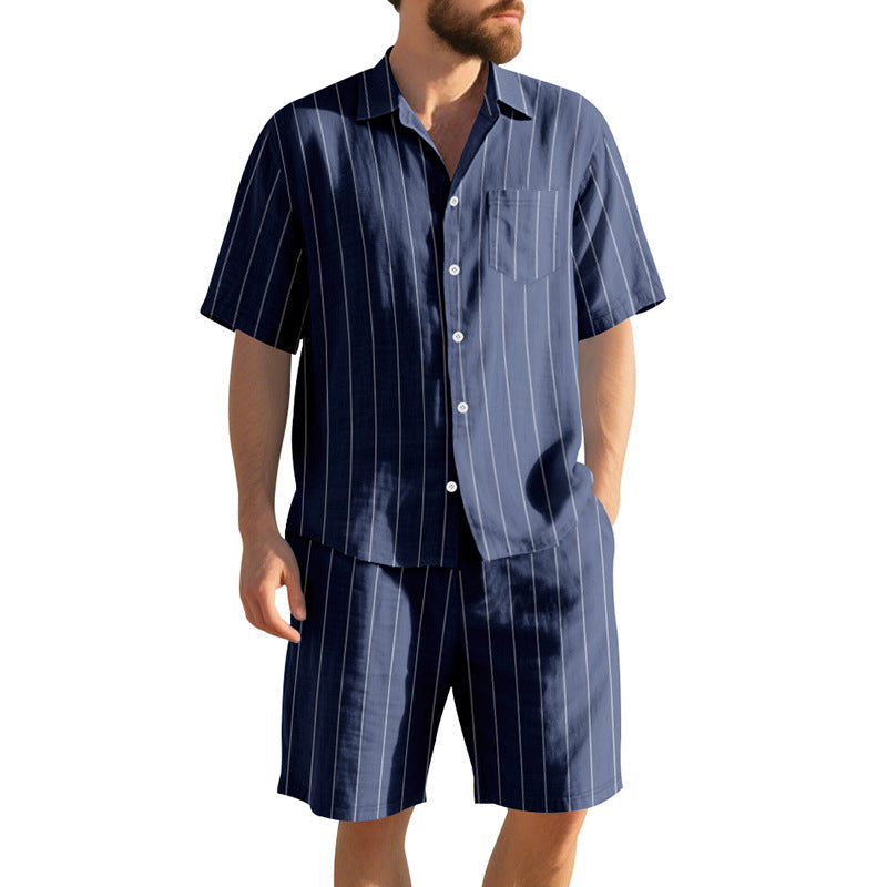 Herren Pyjama-Set mit Streifenmuster Elegantes Design - BerlinGlamour