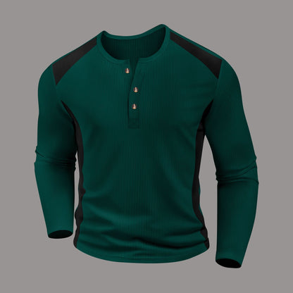 Herren Langarmshirt Atmungsaktiv Kontrastdetails Sportlich - BerlinGlamour