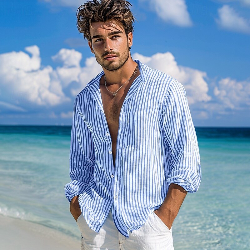 Herren Hemd mit feinen Streifen Modern Slimfit
