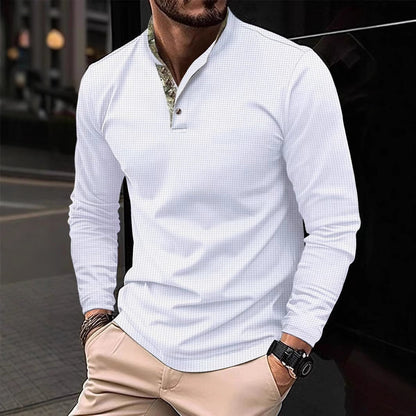 Herren Langarmshirt Elegantes Design modischer Kragen