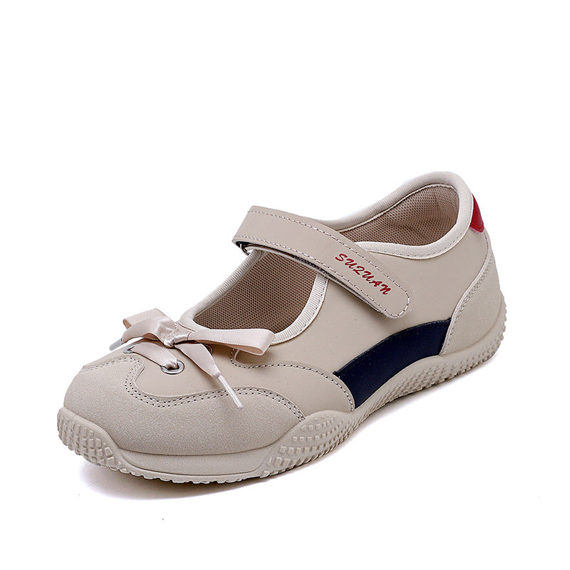 Damen Ballerinas Bequem Sportlich Klettverschluss