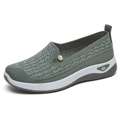 Damen Slip-On Schuhe Bequem atmungsaktiv Strickoptik