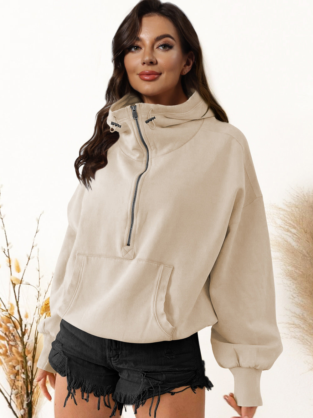 Damen Sportpullover Kapuzenpulli Funktionsjacke Mit Taschen