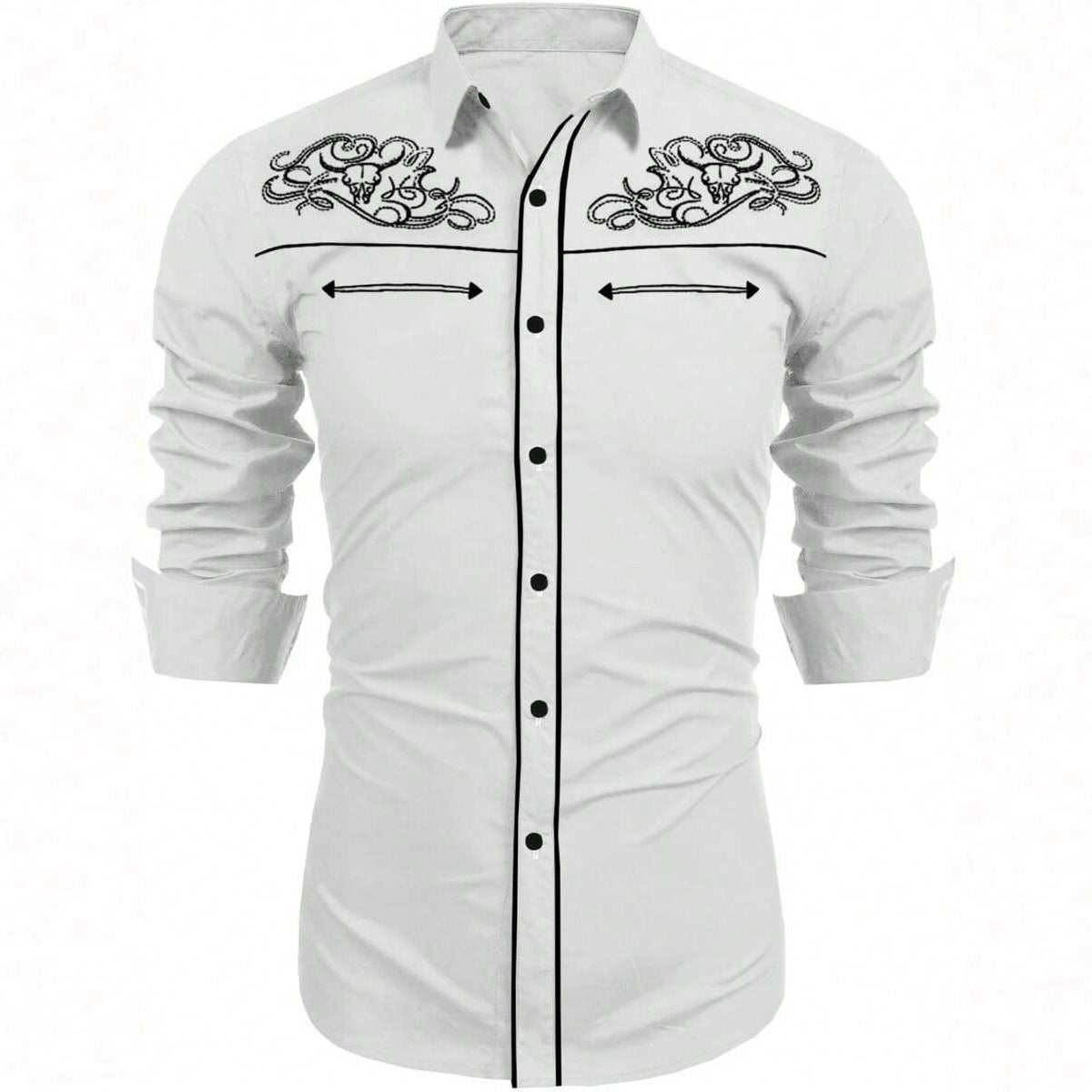 Elegantes Herren Hemd mit Stickerei Modern
