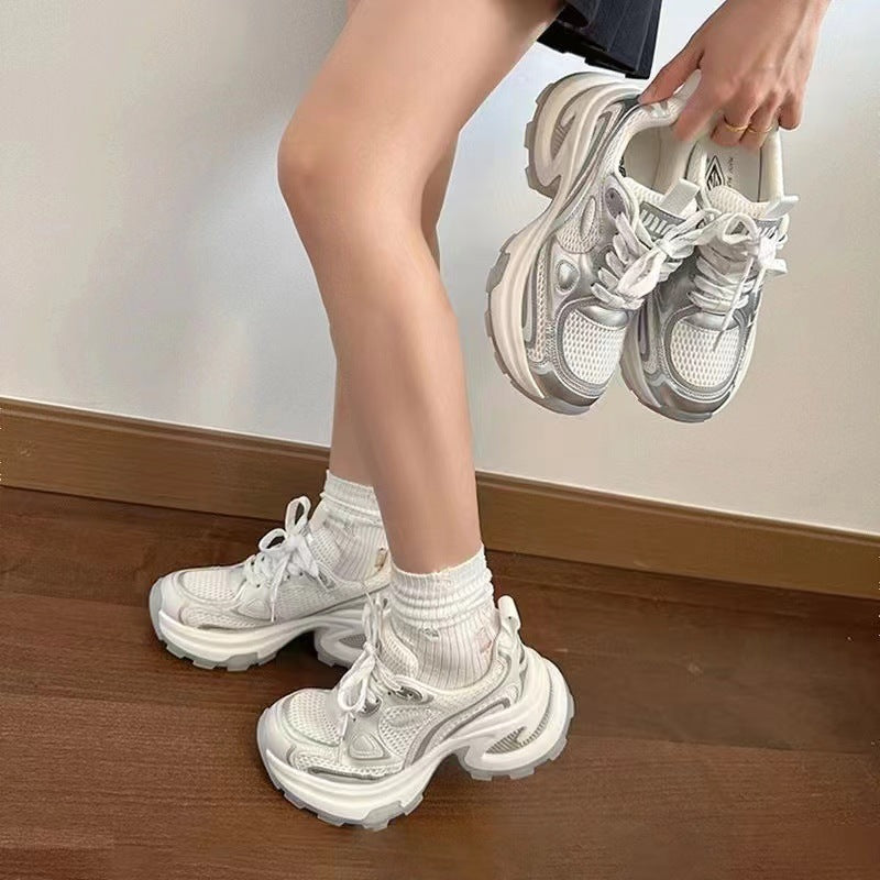 Damen Sneaker Atmungsaktiv Mesh Laufsohle
