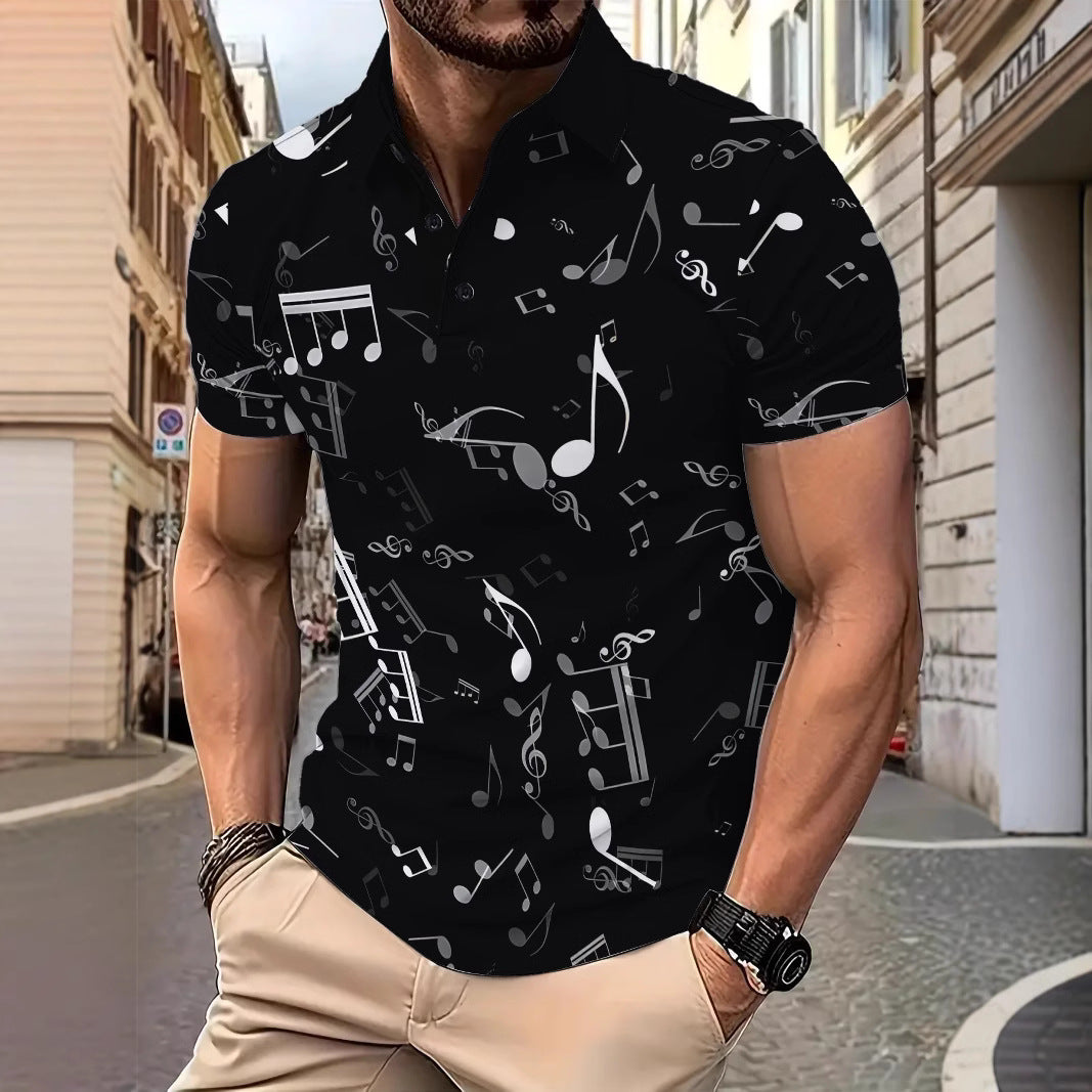Herren Poloshirt Musik Druck Berlin Style - BerlinGlamour