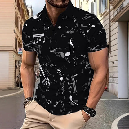 Herren Poloshirt Musik Druck Berlin Style - BerlinGlamour