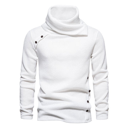 Modischer Herren Kapuzenpullover Asymmetrisch mit Knöpfen