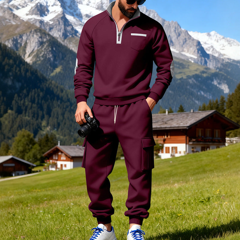 Herren Sportanzug Freizeitanzug Modern mit Taschen