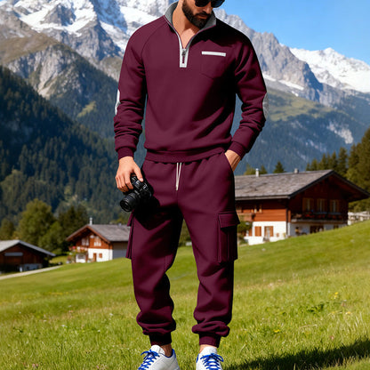 Herren Sportanzug Freizeitanzug Modern mit Taschen