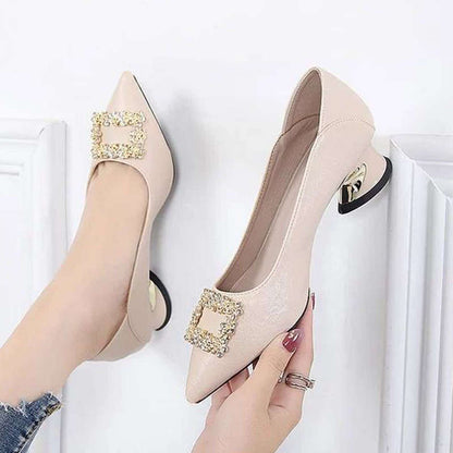 Damen Ballerinas Schmuckdetail Weich Innenfutter Elegant - BerlinGlamour