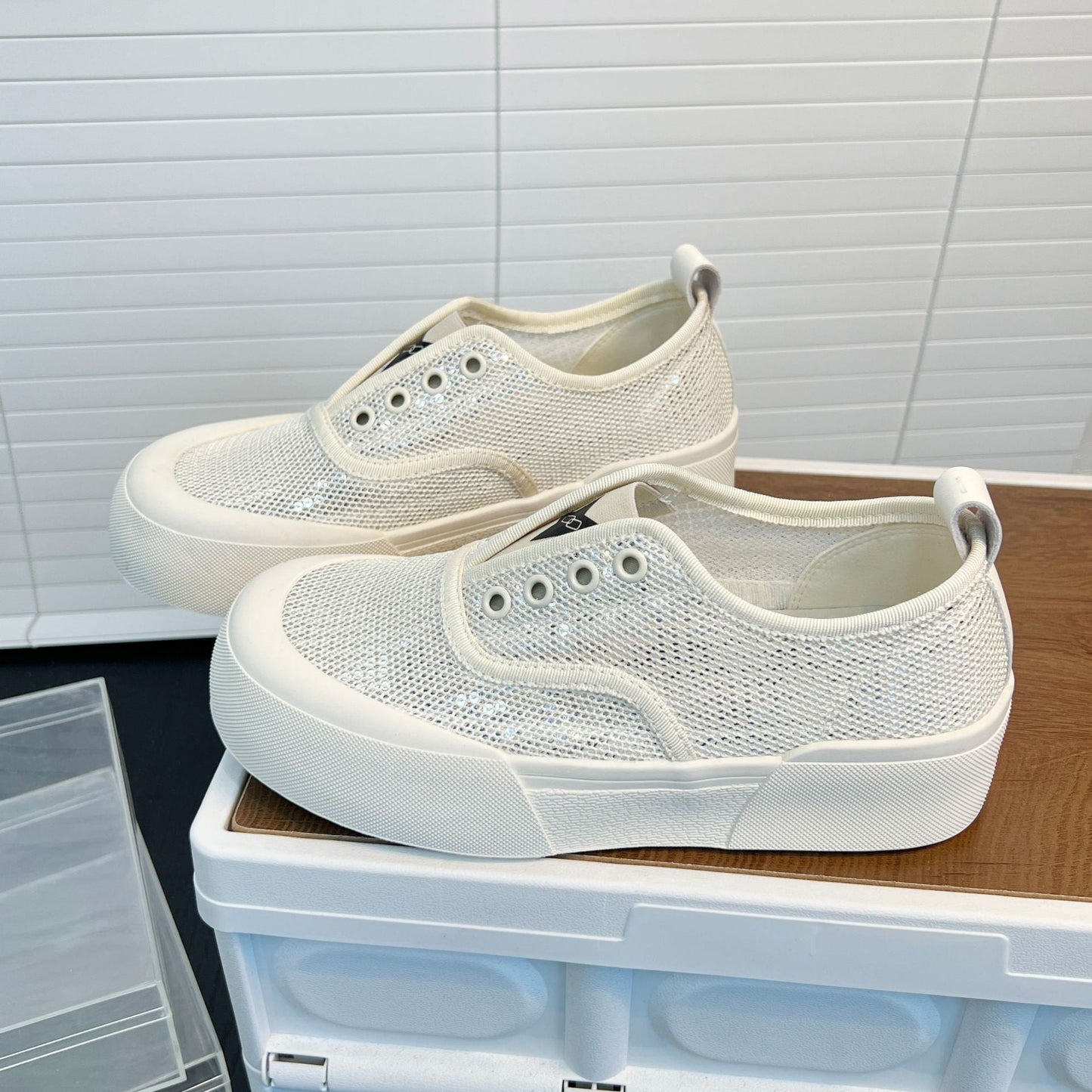 Damen Sneaker Sportlich Glitzer Atmungsaktiv