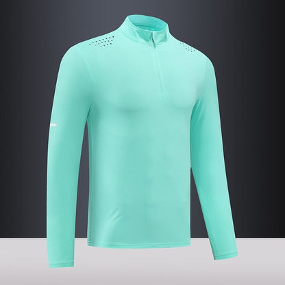 Herren Langarmshirt Atmungsaktiv Reißverschluss Funktionsshirt