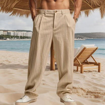 Herren Sommerhose Streifen Leicht Lockere Passform