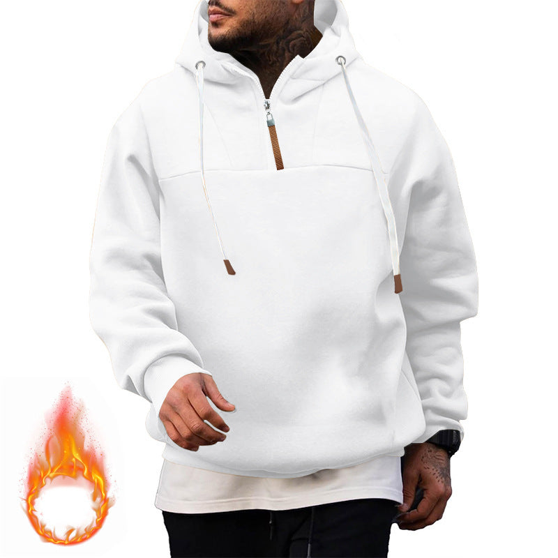 Herren Hoodie Sportlich Kurz Reißverschluss Modern