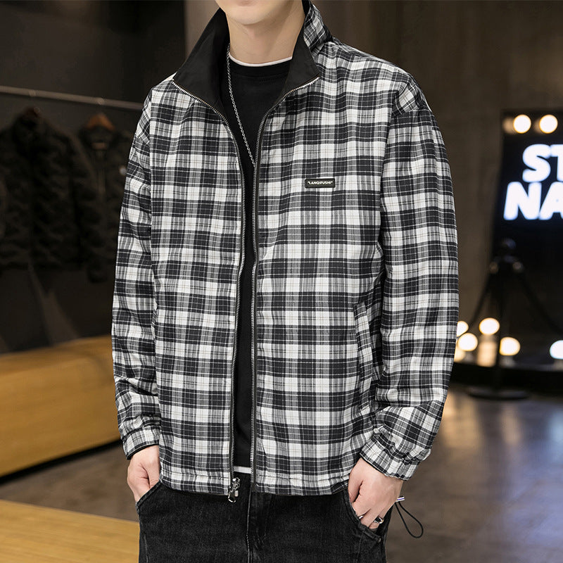 Herren Funktionsjacke atmungsaktiv Karomuster Sportlich - BerlinGlamour