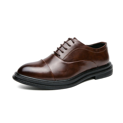 Elegante Damen Schnürschuhe Leder Schwarz Höhe Schuhe