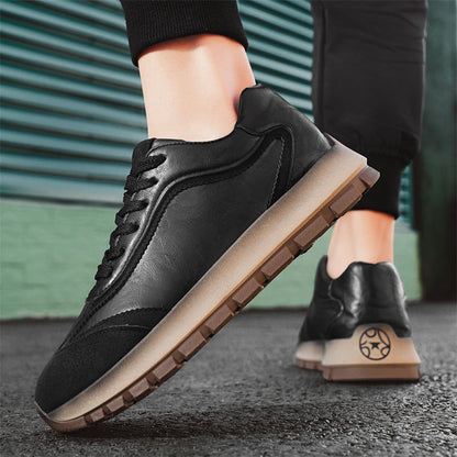 Damen Sneaker Weiches Leder Bequem Dämpfende Sohle