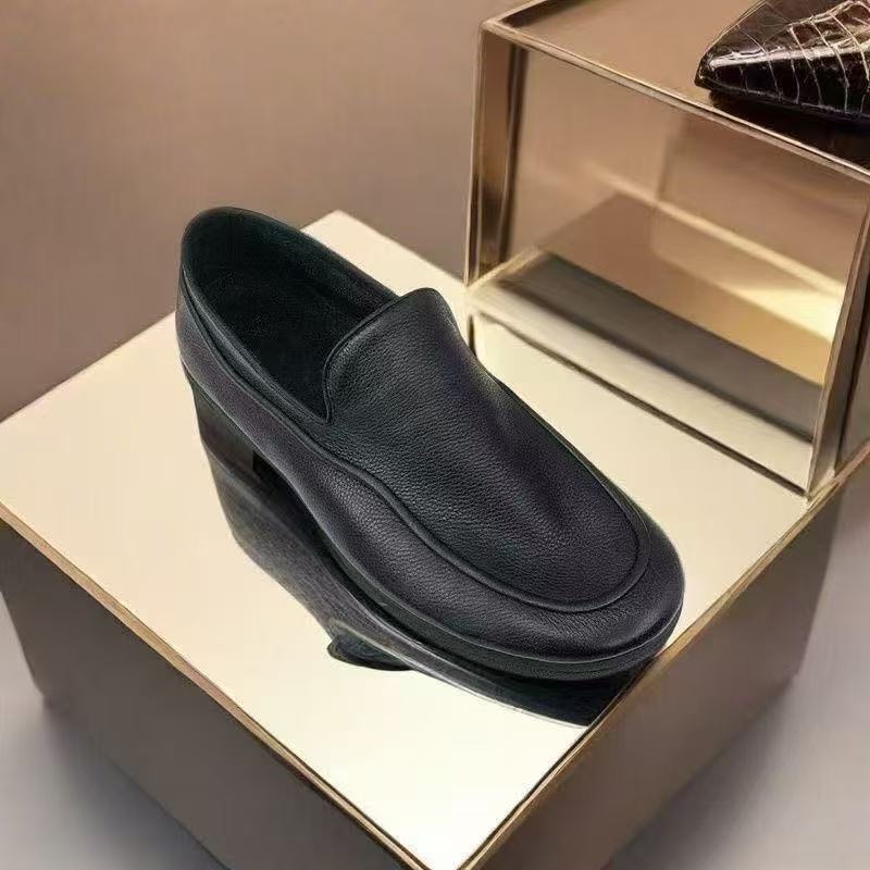 Damen Ledermokassins Elegante Rutschfeste Sohle Schicke Mode