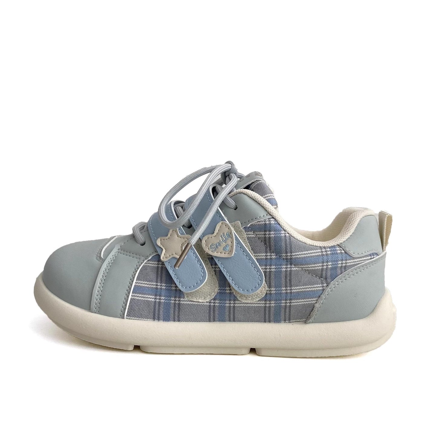 Damen Sneaker Karomuster Weich mit Klettverschluss