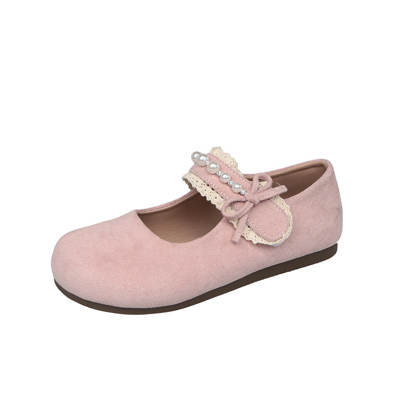 Damen Ballerina Schuhe Plüsch Elegant mit Schleife