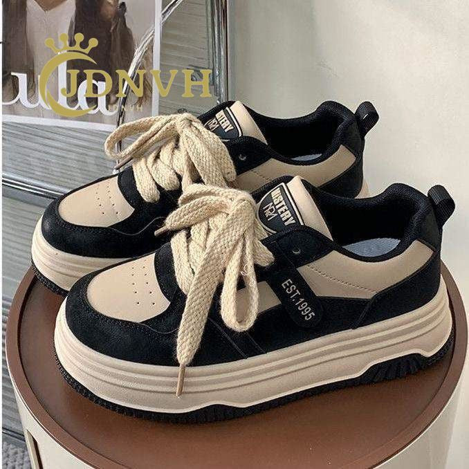 Damen Sneaker Plateau Schuhe Modisch Einzigartig Schnüren