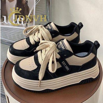 Damen Sneaker Plateau Schuhe Modisch Einzigartig Schnüren