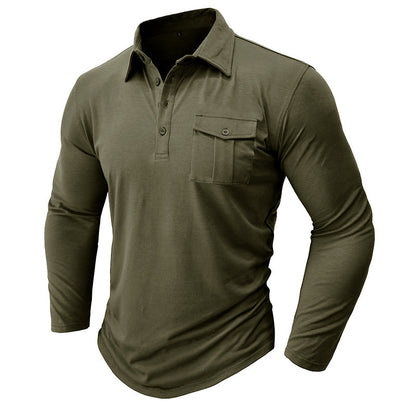 Herren Polo Langarmshirt Stehkragen Modern