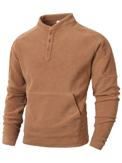 Herren Fleece Pullover Stehkragen Modern Bequem