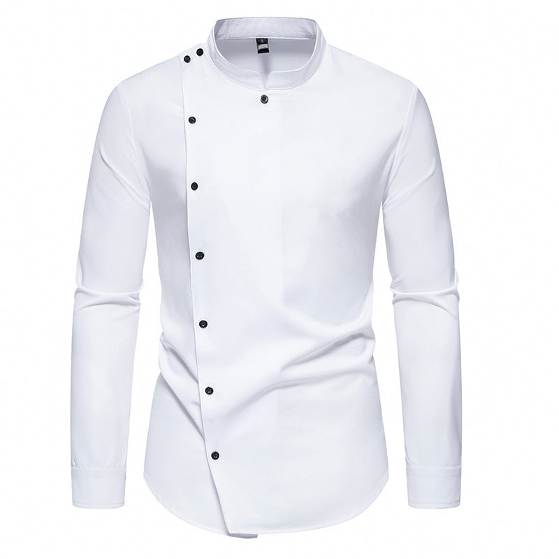 Herren Langarmhemd Modern Knopfdesign Slim Fit